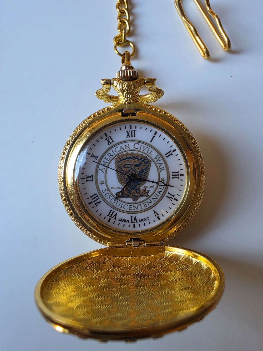 Working Gold Tone American Civil War Sesquicentennial Pocket Watch - Picture 3 of 8